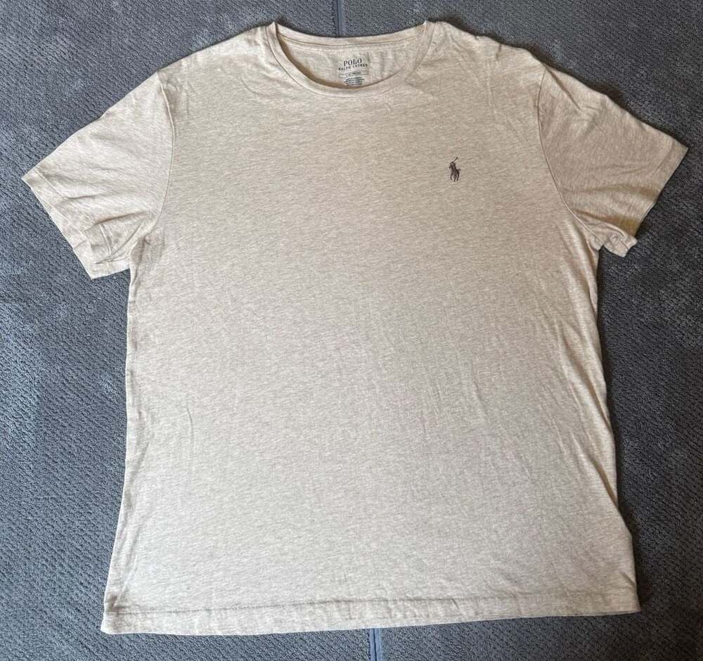 Polo Ralph Lauren Men's  Beige Heather Short Sleeve Crewneck T-Shirt Size L 1184